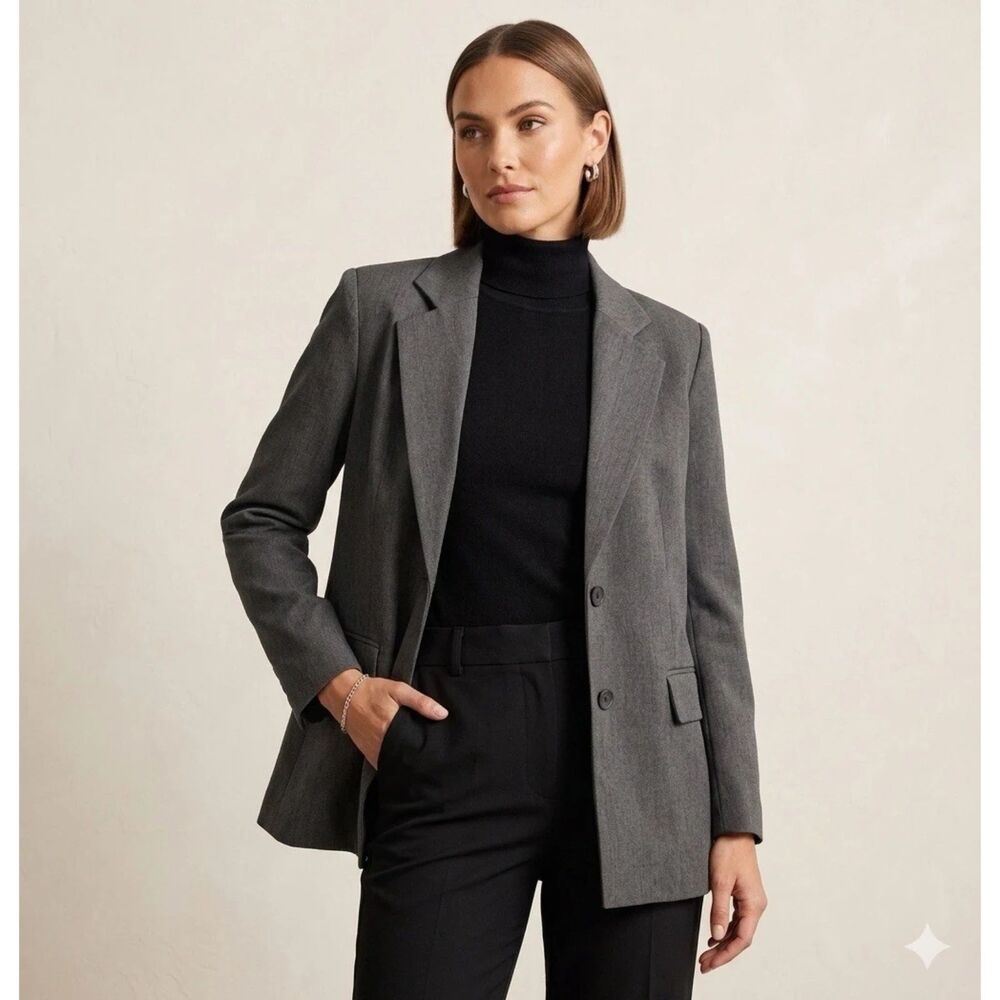 Peppermayo blazer Womens Sz 0 Maggie Gray jacket Academia Preppy Timeless New